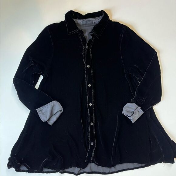 CP Shades Romy Velvet Rayon Silk Button Down XS - Picture 6 of 12